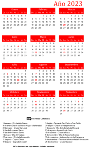 calendario Colombia 2023