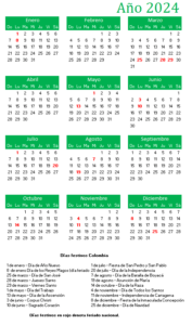 calendario Colombia 2024
