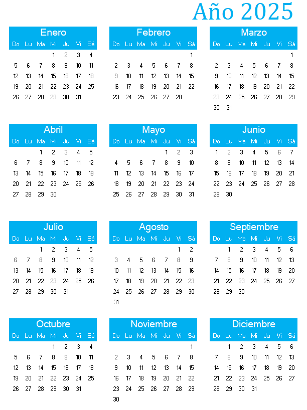 Calendario 2025 República Dominicana 