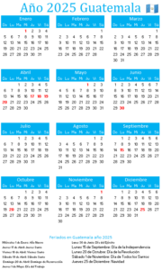 calendario Guatemala 2025